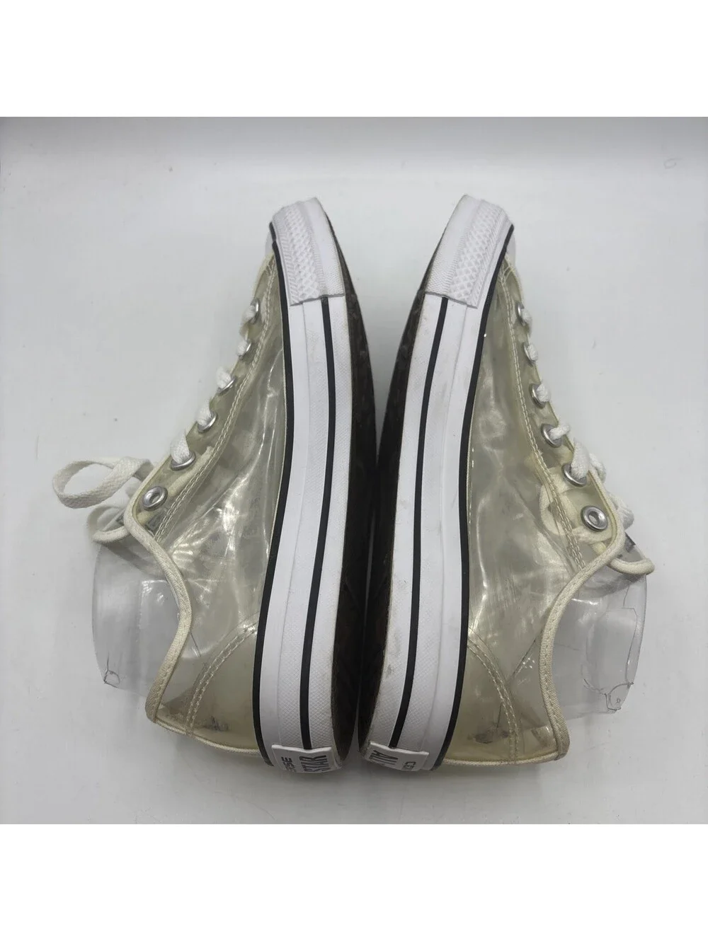 CONVERSE CHUCK TAYLOR Clear See Thru Transparent Sneakers Shoes Size W8.5 / M6.5